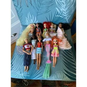Lot of 10 DISNEY Princess Ken MATTEL play toys Barbie Dolls